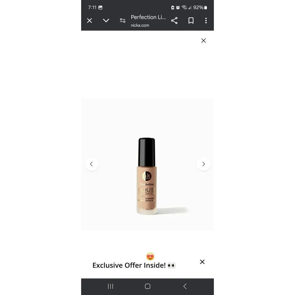 New Lot of 2 Sealed NK Makeup Perfection Liquid Foundation FFPF01 Beige